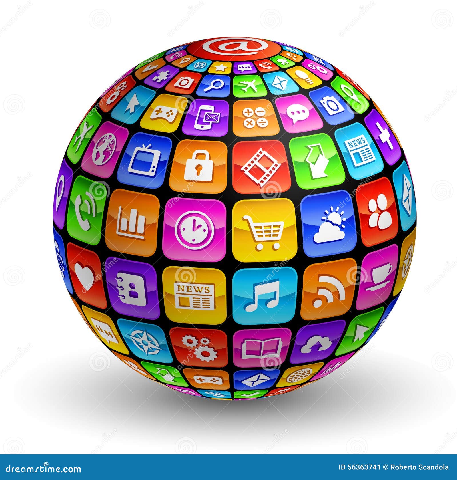 app icons d globe colorful composed several technology related concept 56363741