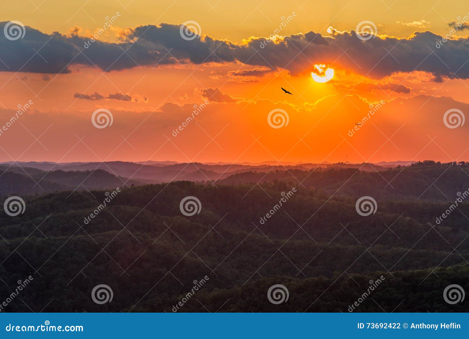 appalachian mountains, scenic sunset, kentucky