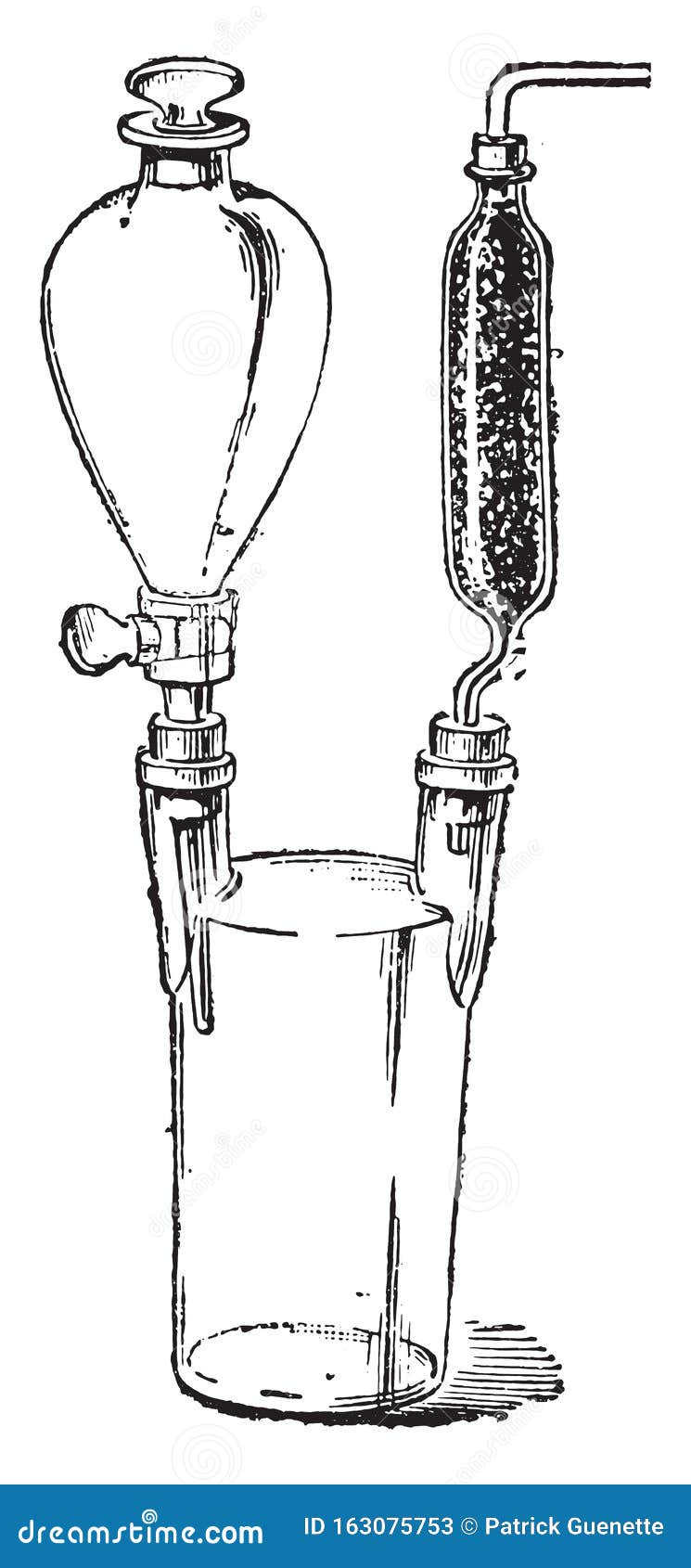Apparatus for Calcium Carbide Test, Vintage Engraving Stock Vector ...