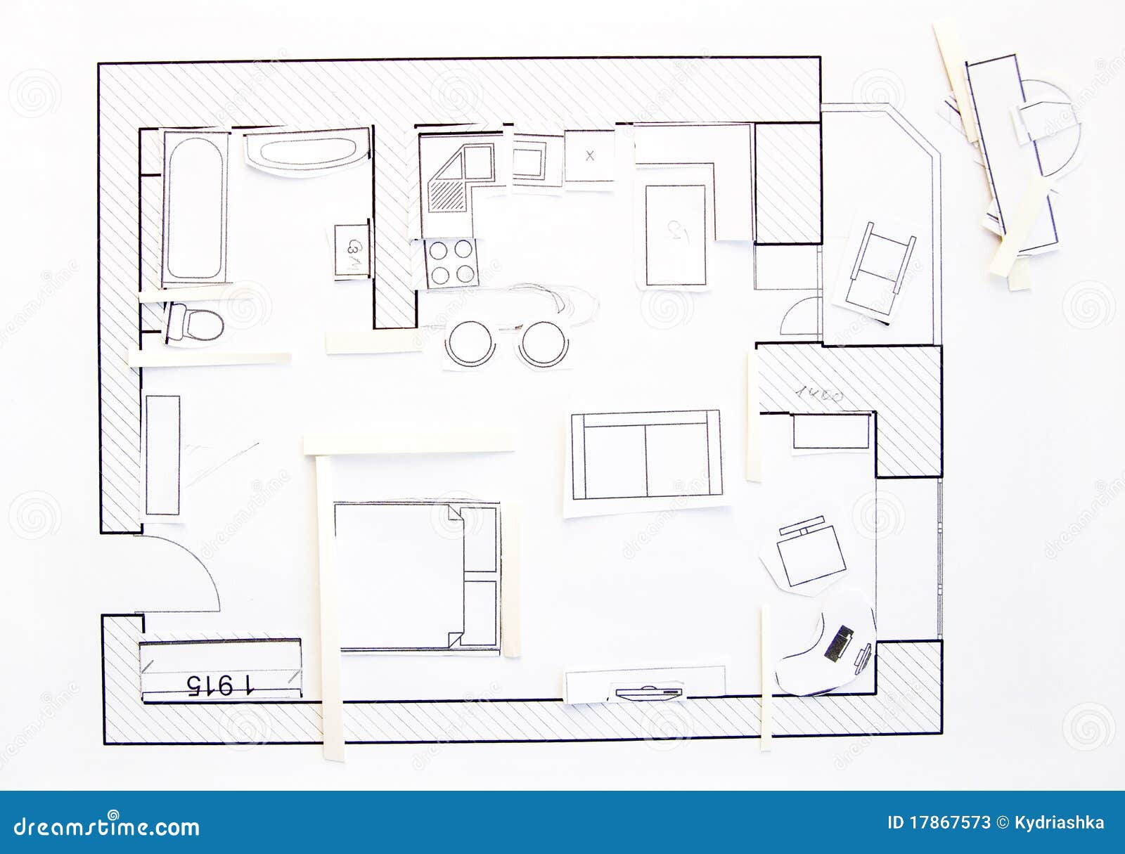 Appartamenti Di Disegno Interno Vista Superiore Immagine 