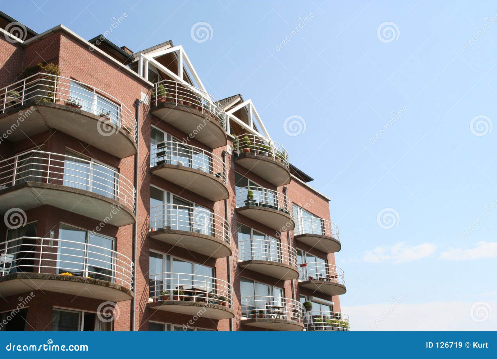 Appartment stock image. Image of property, clouds, balconies - 126719