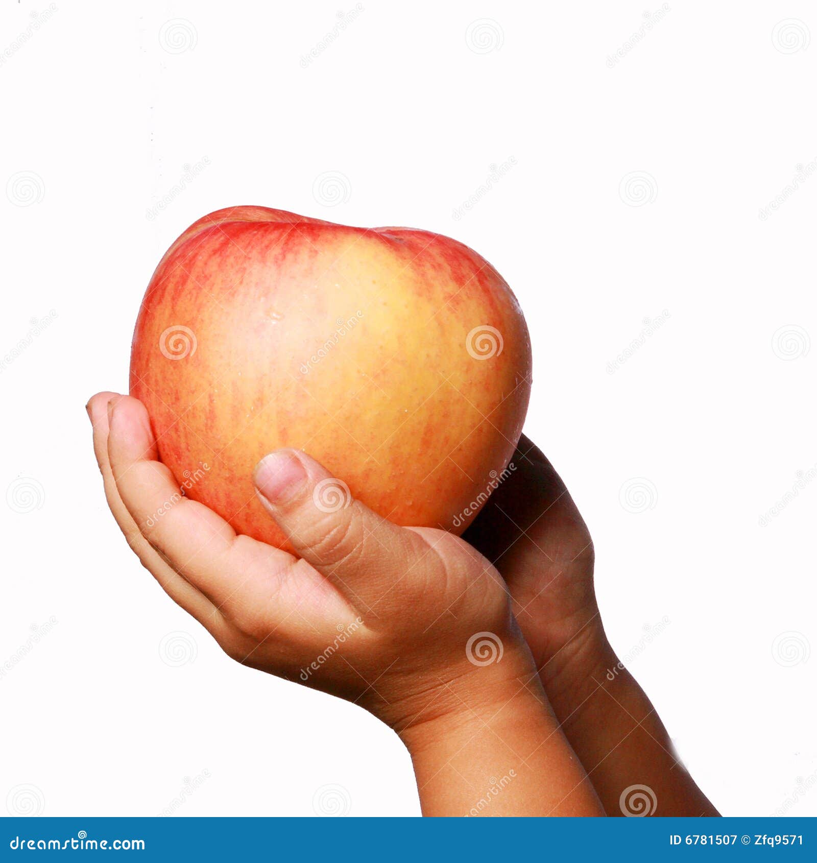 Appel en hand. De appel in handï ¼ geeft youã