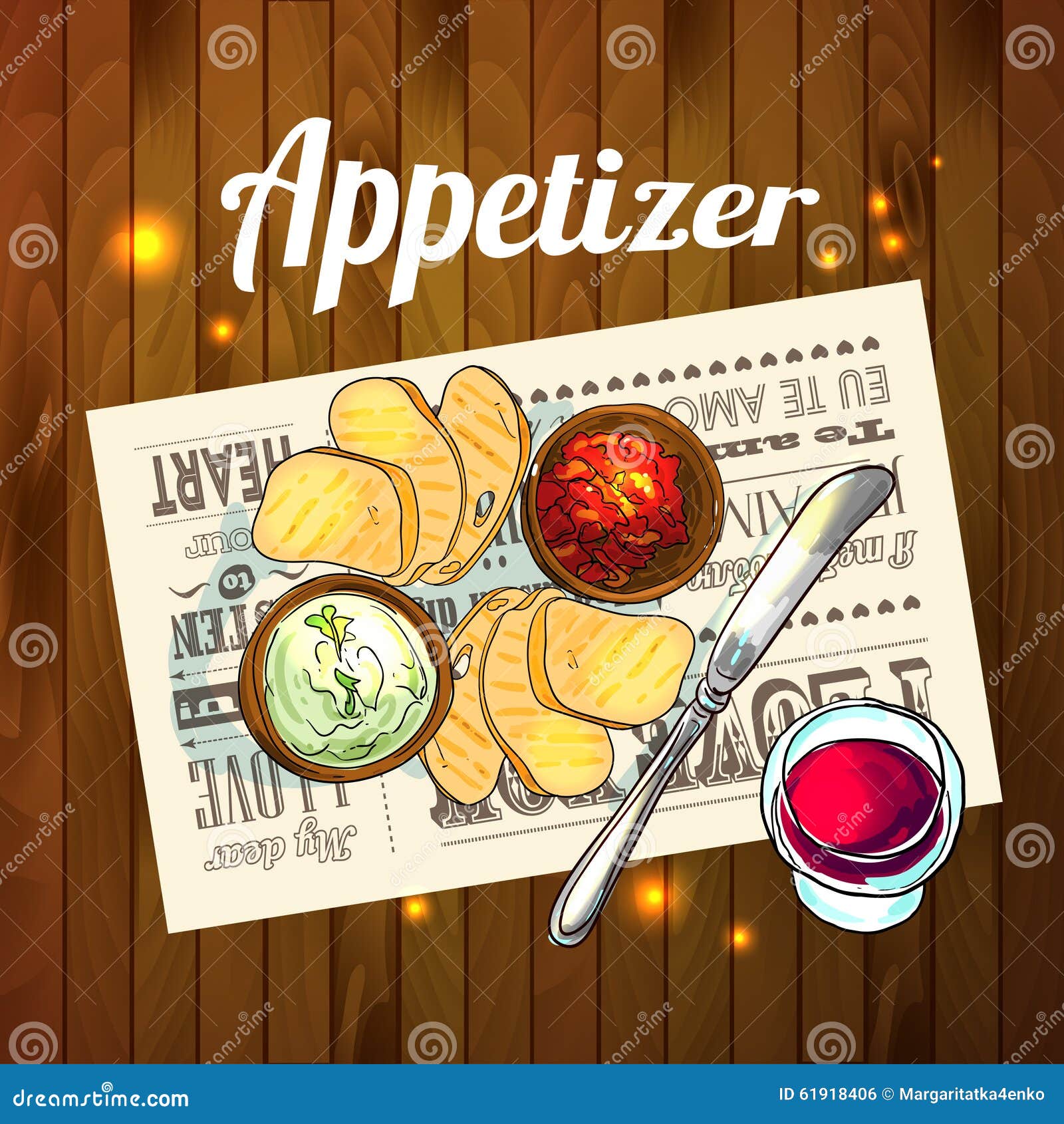 Appetizer and aperitif stock vector. Illustration of cellar 61918406