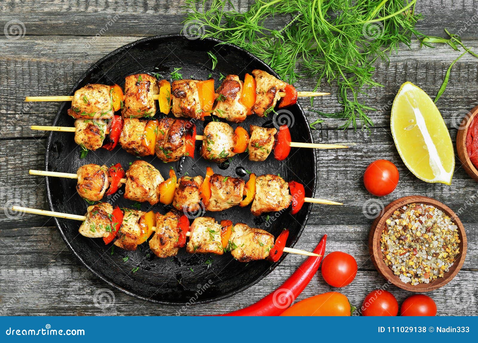 Appetizer Chicken Kebab with Vegetables Stock Photo Image of beef