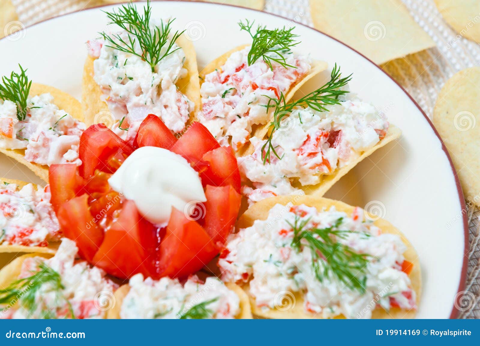Appetizer on chips stock image. Image of cheese, appetizer 19914169