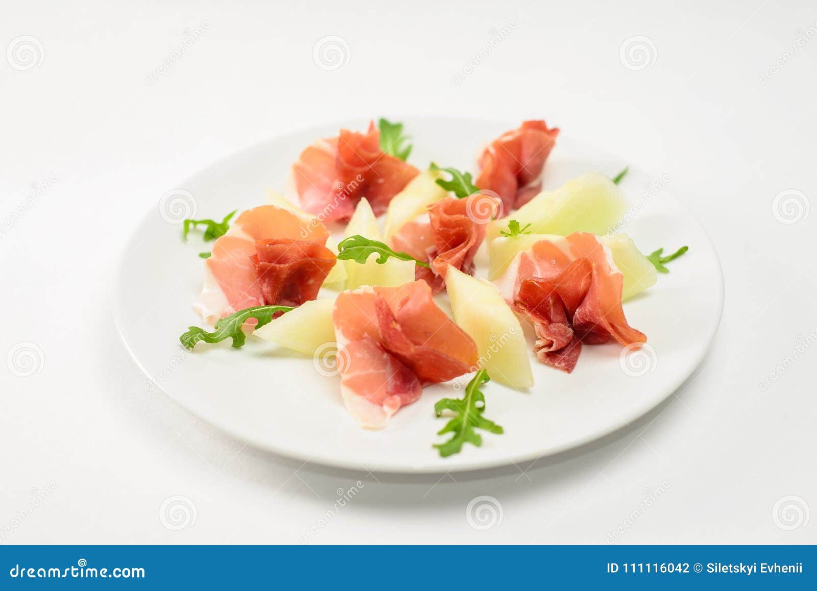 Appetizer from Dried Meat and Cheese with Greens Stock Photo Image of