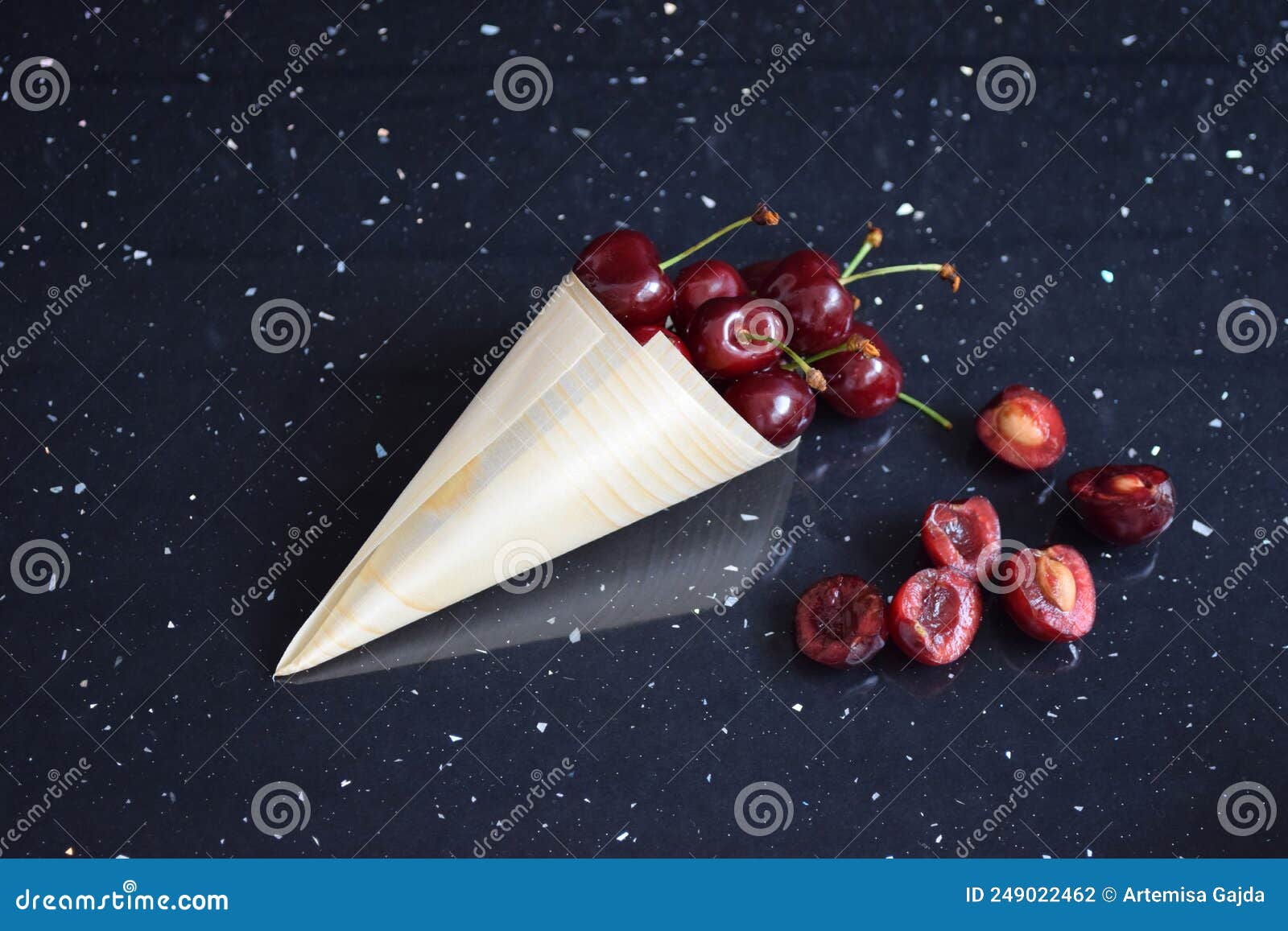 An Appetizer with Fresh Red Cherries Stock Photo Image of vegetarian