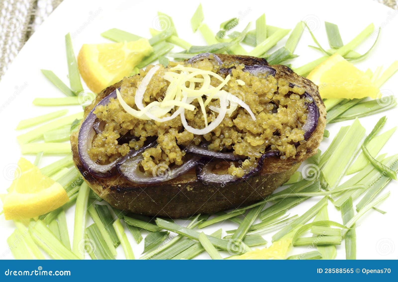 Appetizer with Fried Fish Roe Stock Image Image of closeup