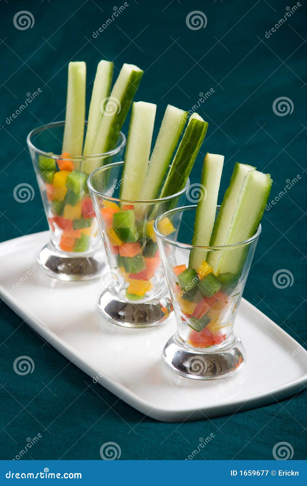 Appetizer glasses stock image. Image of healthy, cucumber 1659677