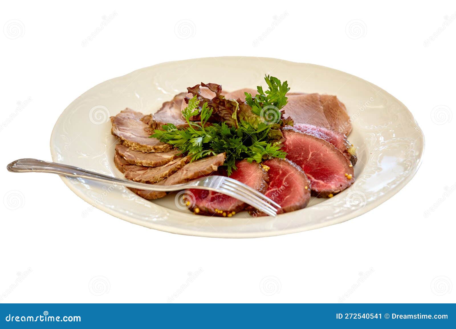 Appetizer Plate with a Meat Selection. Sliced Baked Ham Stock Image ...