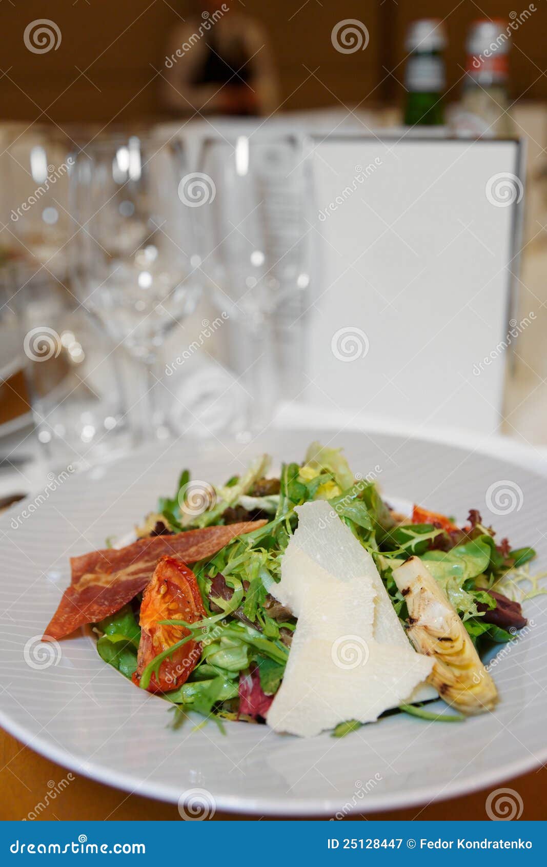 Appetizer on Restaurant Table Stock Image Image of menu, arrangement