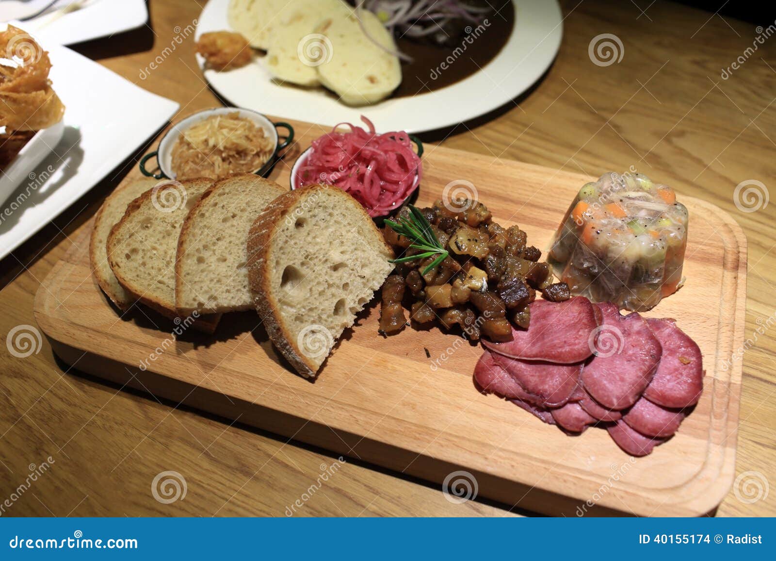Appetizer Served on Wood Plank Stock Photo Image of dinner, prague