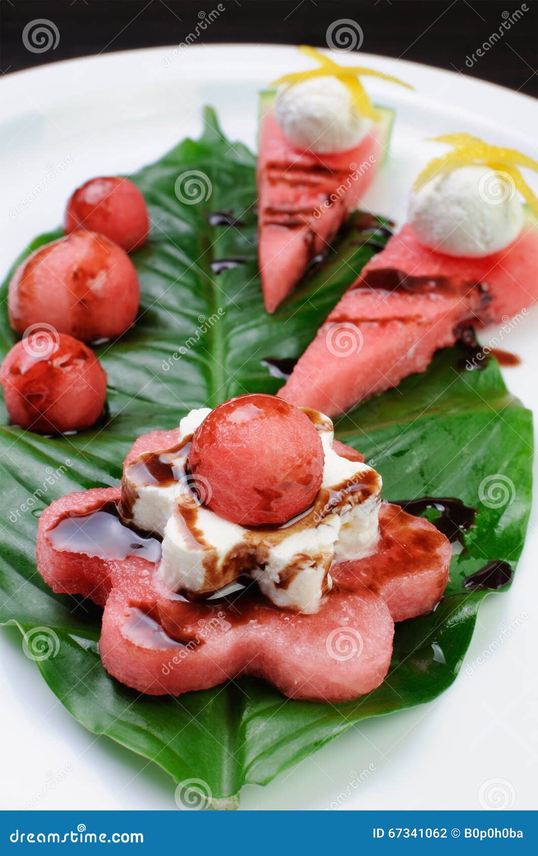 Appetizer of Watermelon with Ricotta Stock Photo Image of cooling