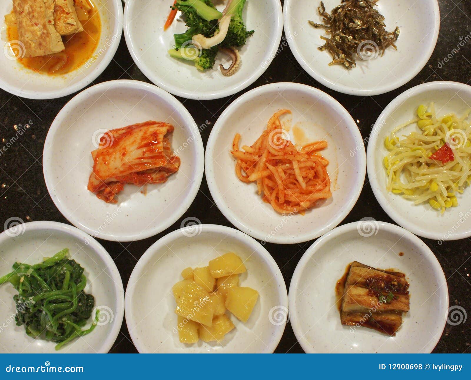 Appetizers in a Korean Meal Stock Photo Image of kimchi, dishes 12900698