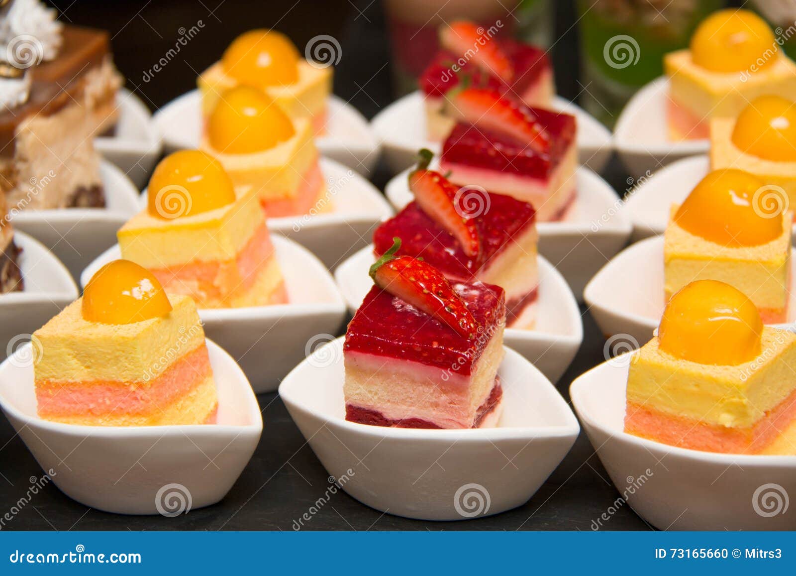 Appetizers Mini Desserts on Catering Buffet Stock Photo Image of