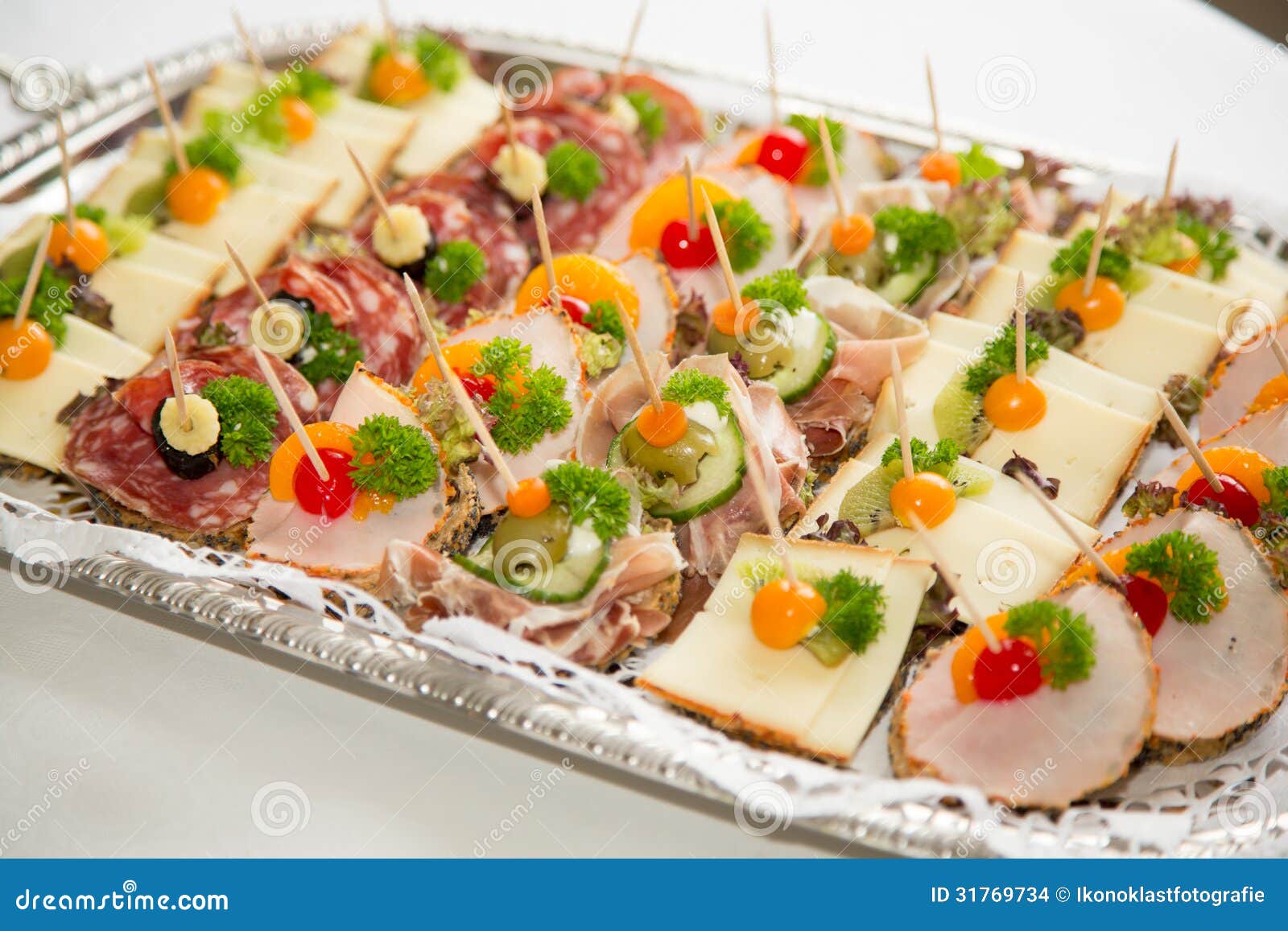 Appetizers on a Plate at Buffet Stock Photo Image of dish, hungry