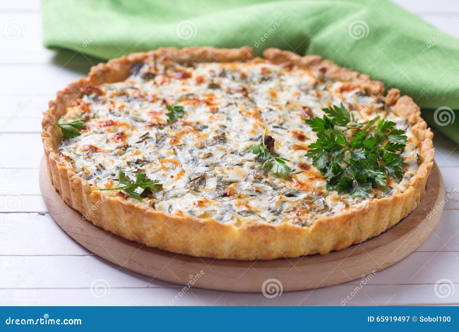 Appetizing Quiche with Ricotta Cheese and Herbs Stock Image Image of food, gourmet 65919497