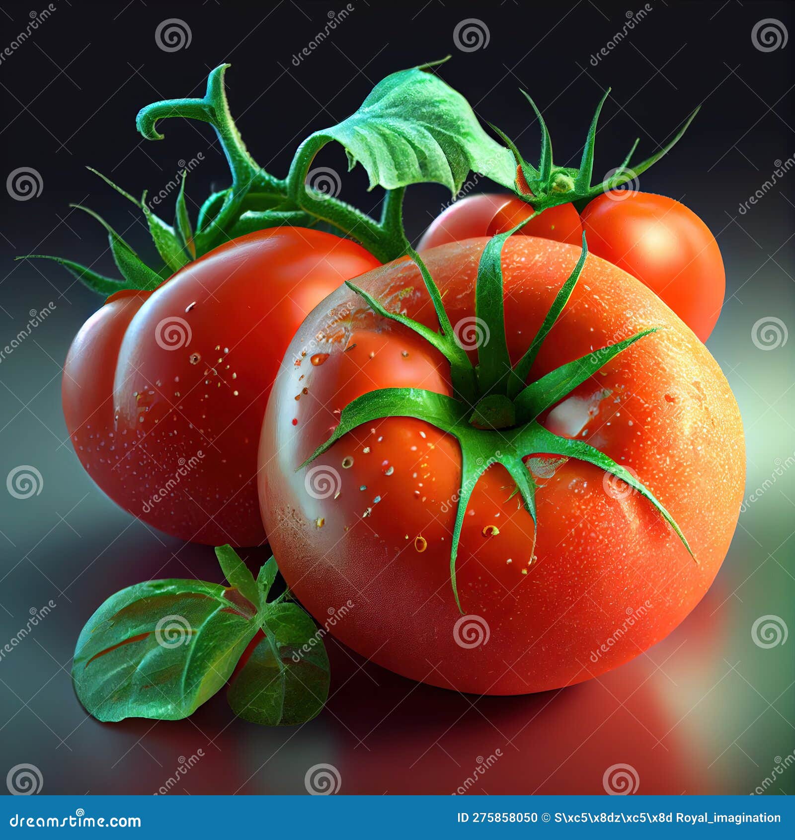 appetizing ripe red tomatoes with very fresh freshly washed branches - generate artificial intelligence- ai