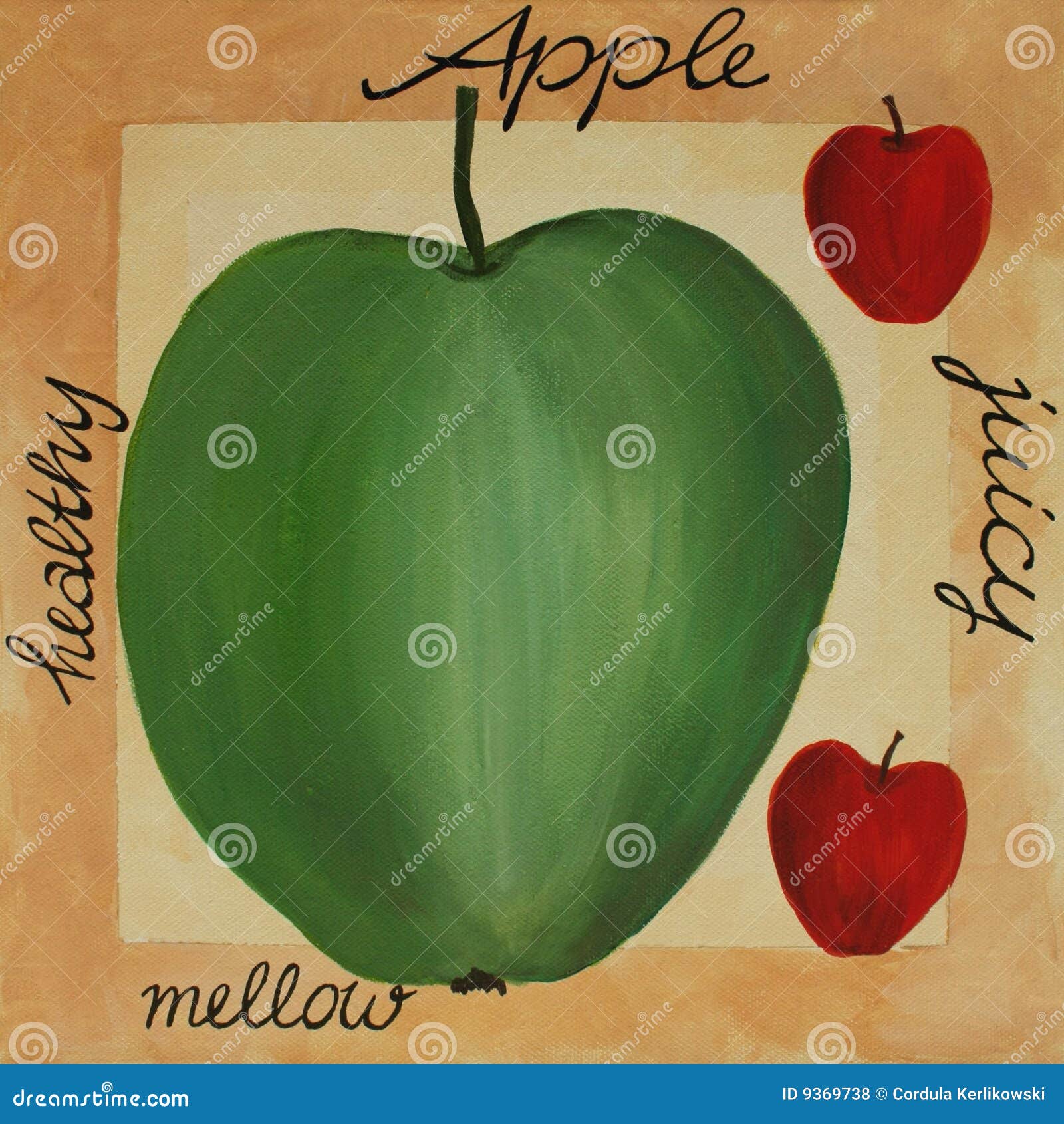 Apple Acrylic Painting stock illustration. Illustration of painted 9369738