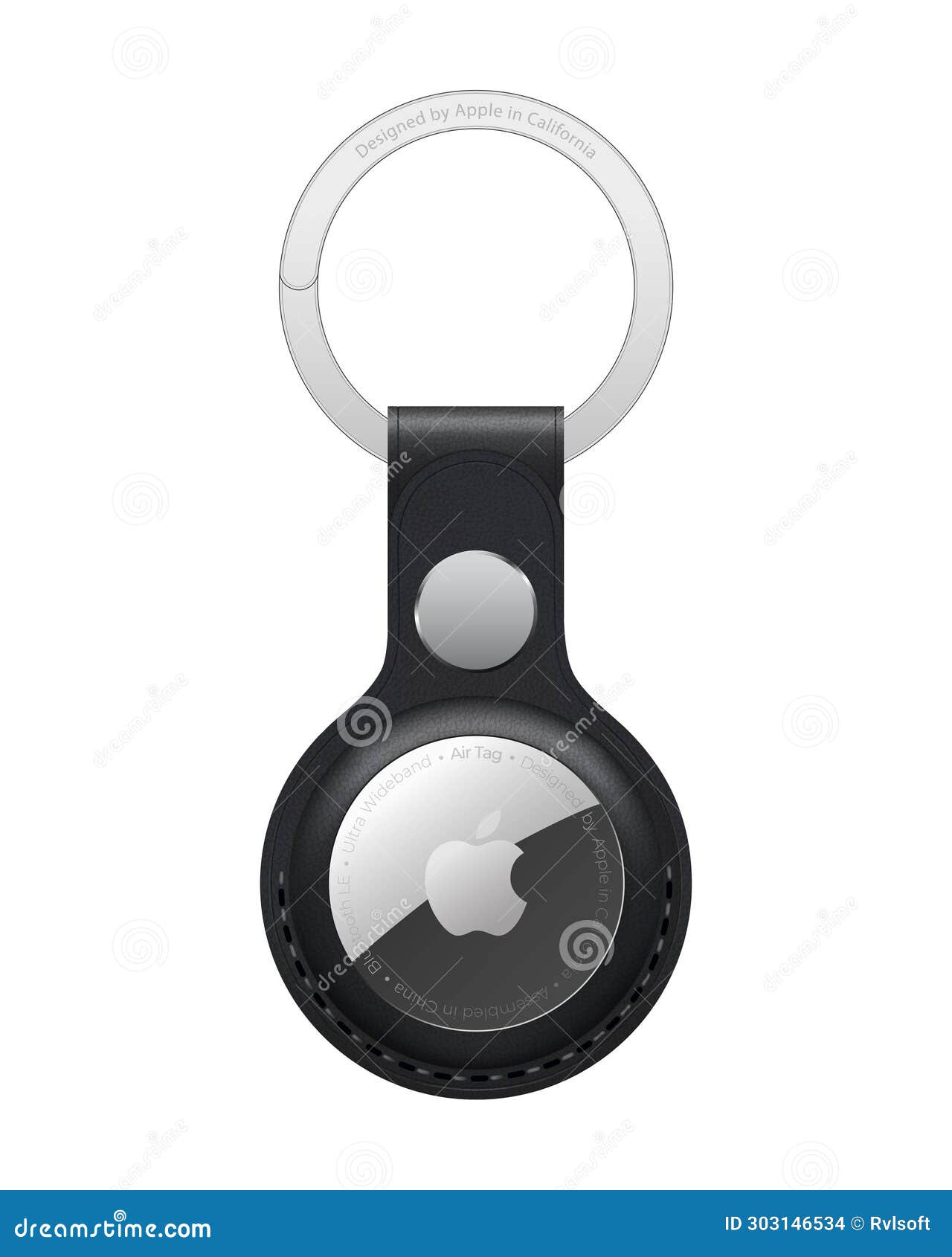 AirTag FineWoven Key Ring - Black - Apple