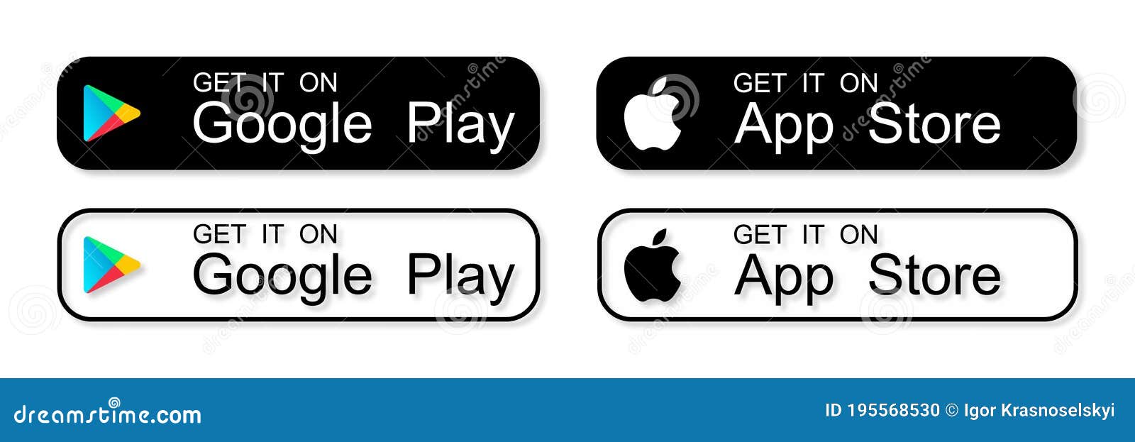 Apple App Store和google Play Store 下载应用程序按钮 白色背景中设置的孤立黑色图标 下载移动编辑类图片 插画包括有技术 阿帕卢萨马