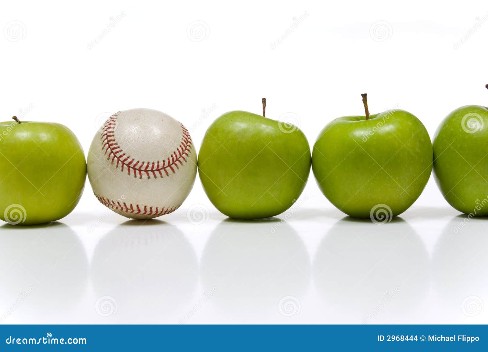 Apple and a Baseball stock photo. Image of holiday, nutritious 2968444