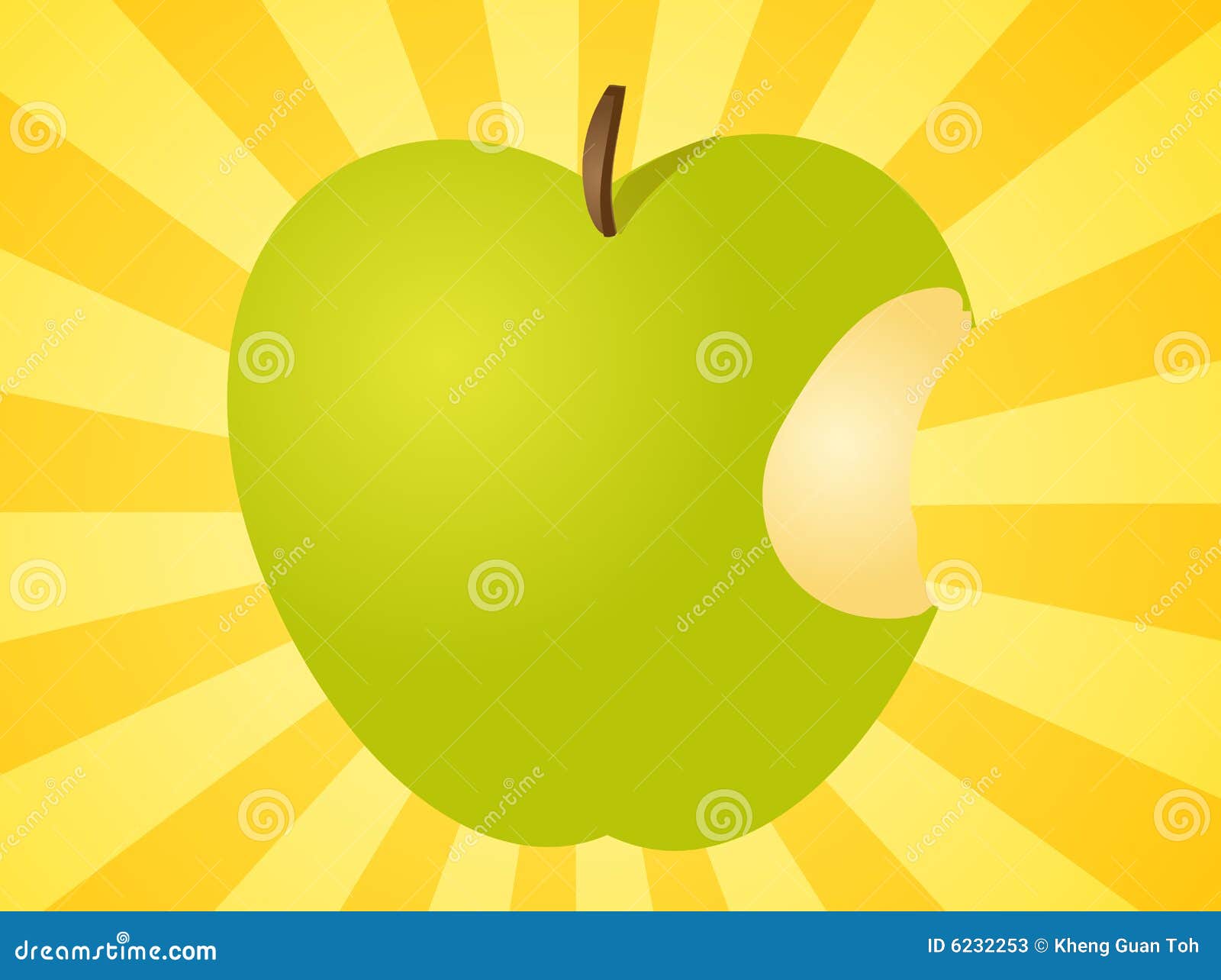 Apple With Bite Illustration Cartoon Vector 6232253