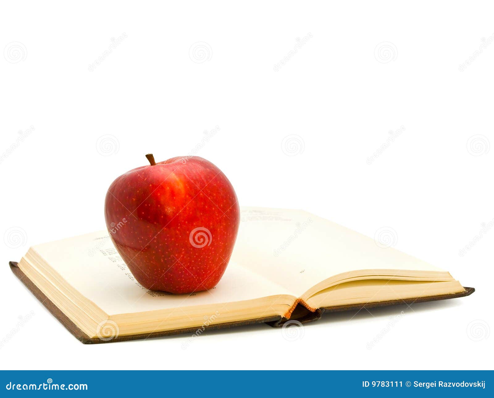 Apple on the book stock image. Image of reading, library 9783111