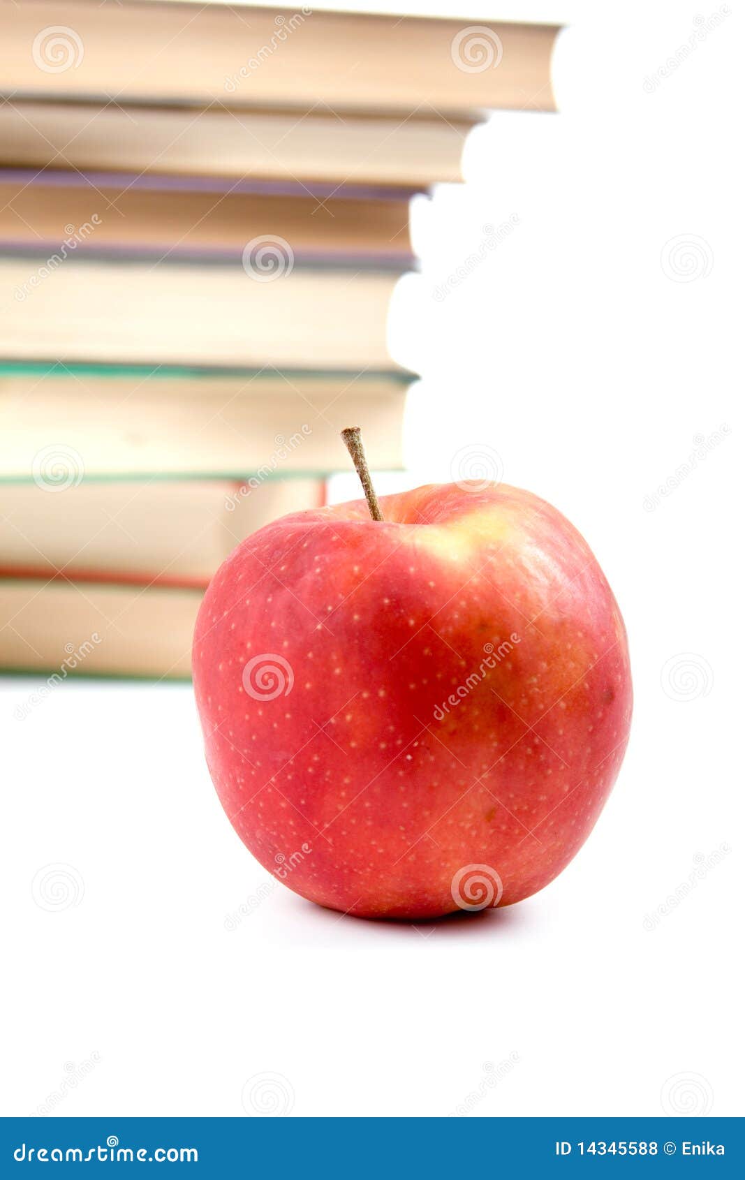 Apple and books stock photo. Image of black, book, white 14345588