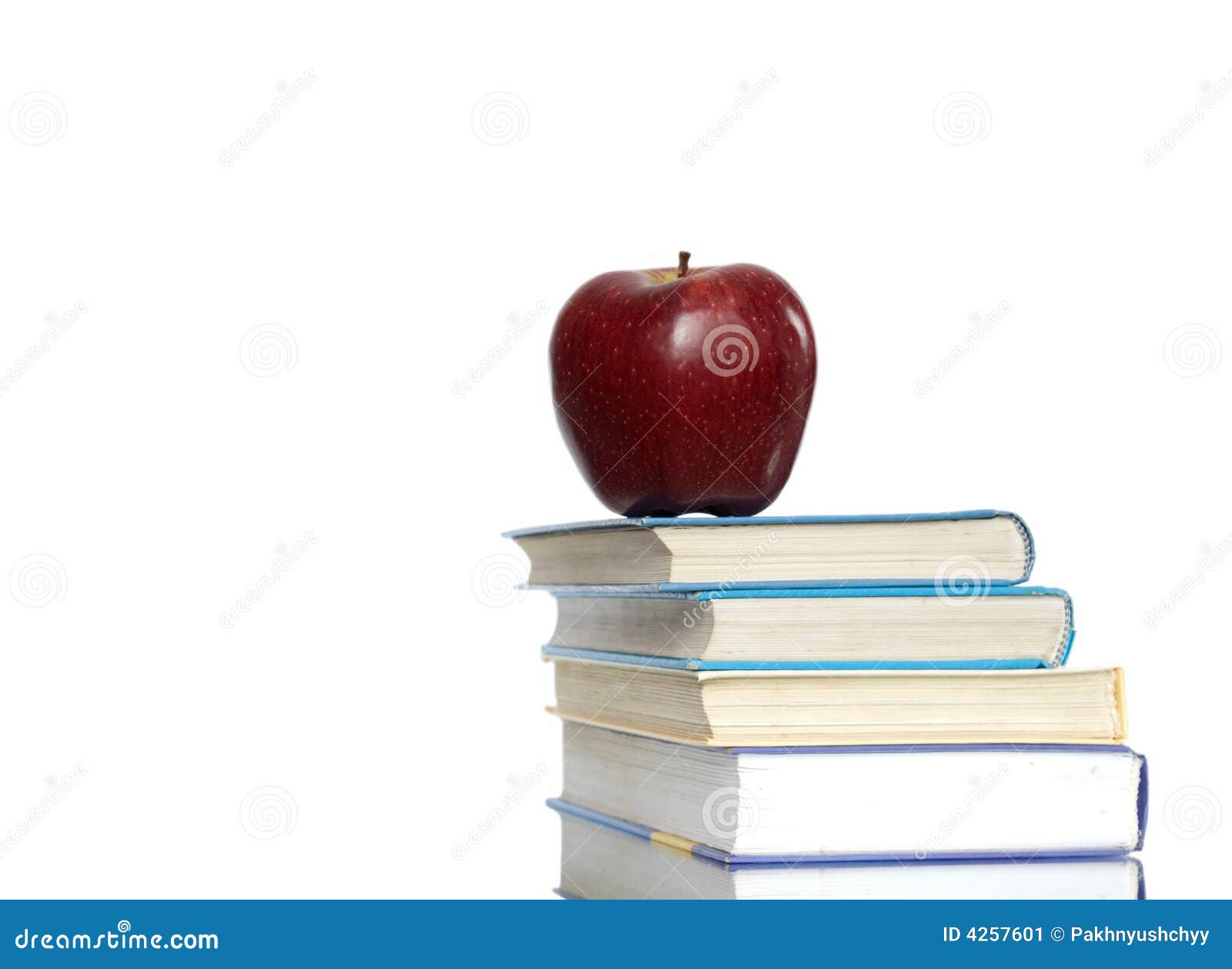 Apple and books stock image. Image of delicious, class 4257601