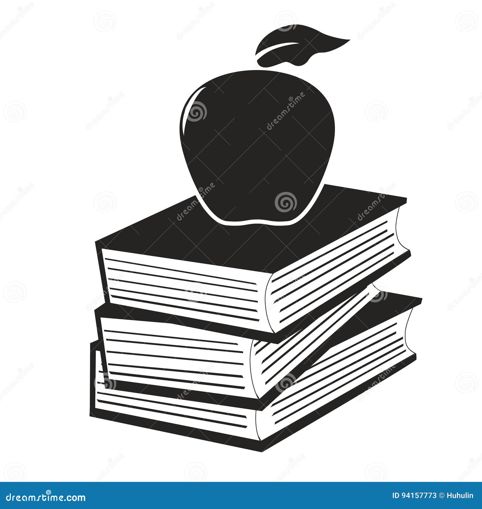 Apple on the books stock vector. Illustration of knowledge 94157773