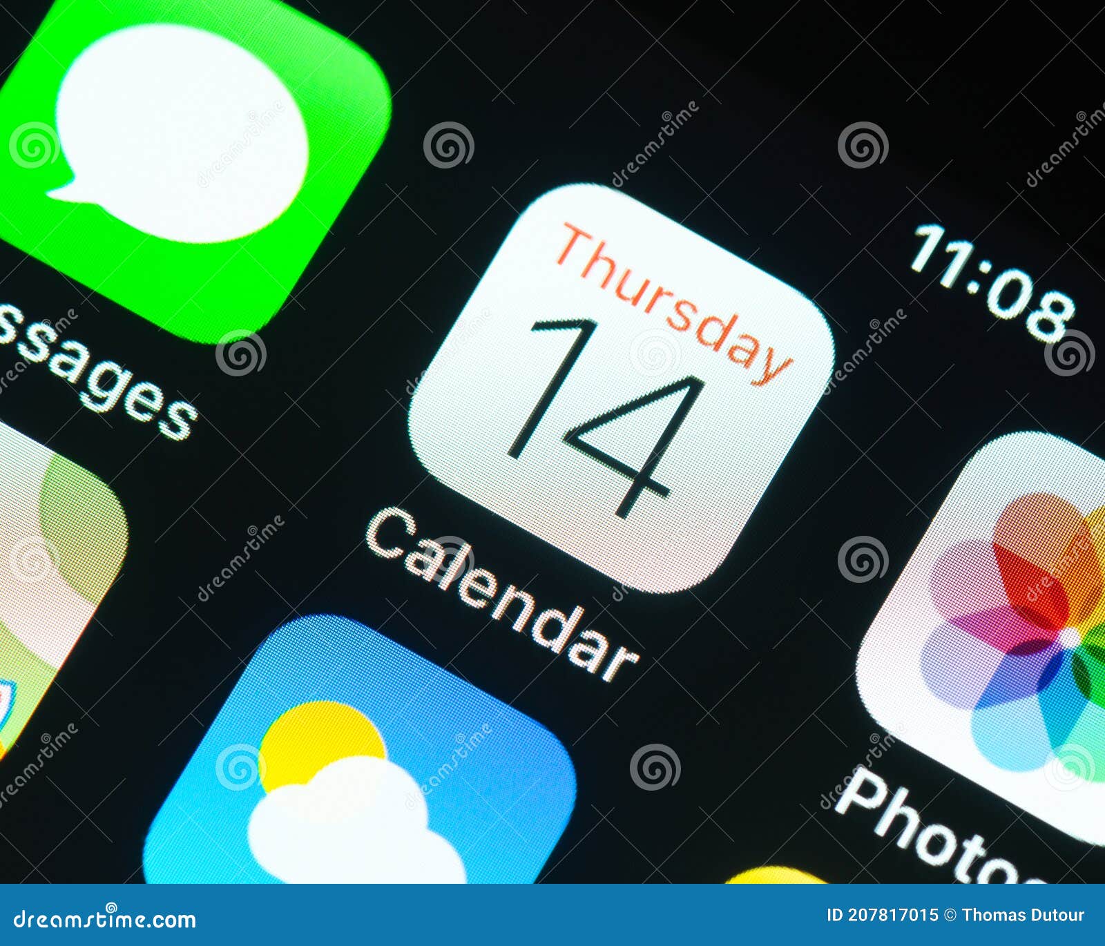 Apple Calendar App Icon on IPhone Screen Editorial Image Image of