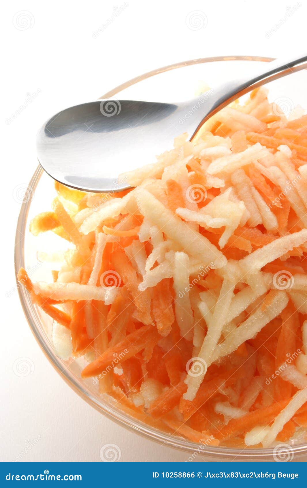 Apple and Carrot Salad in a Glass Bowl Stock Photo Image of freshness