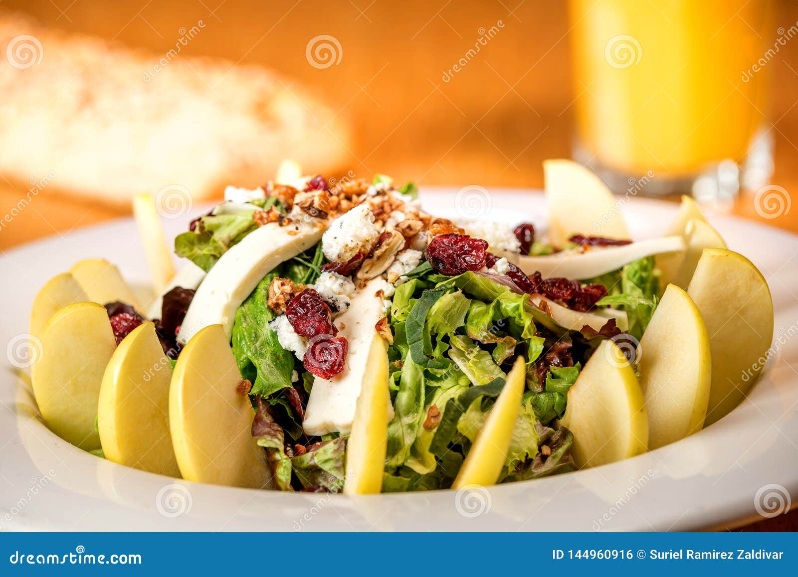 apple, cheese and lettuce salad healthy food