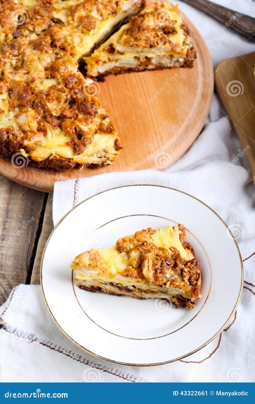 Apple and cheese tart stock image. Image of apple, date 43322661
