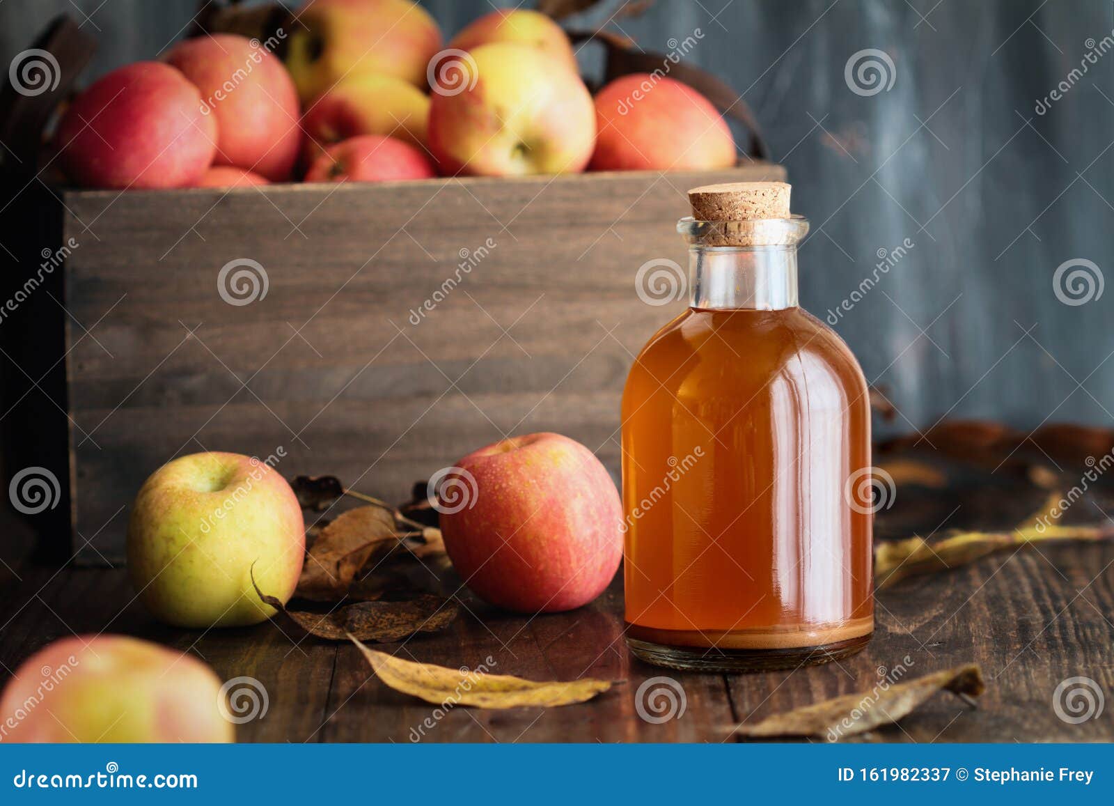 apple cider vinegar with fresh apples
