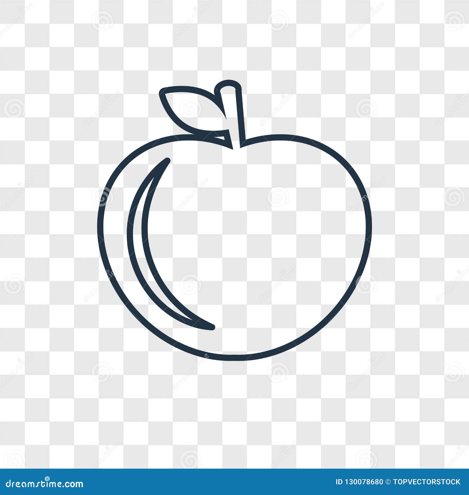 Apple Concept Vector Linear Icon Isolated On Transparent