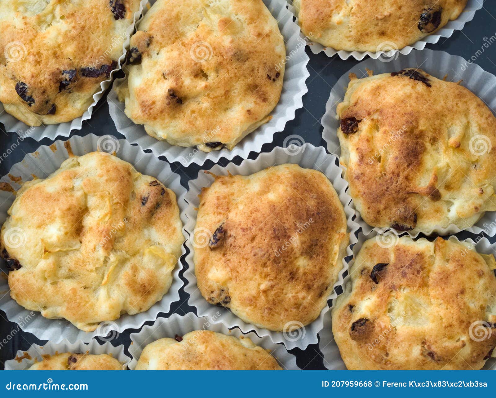 Apple and Cottage Cheese Muffins Stock Photo Image of closeup