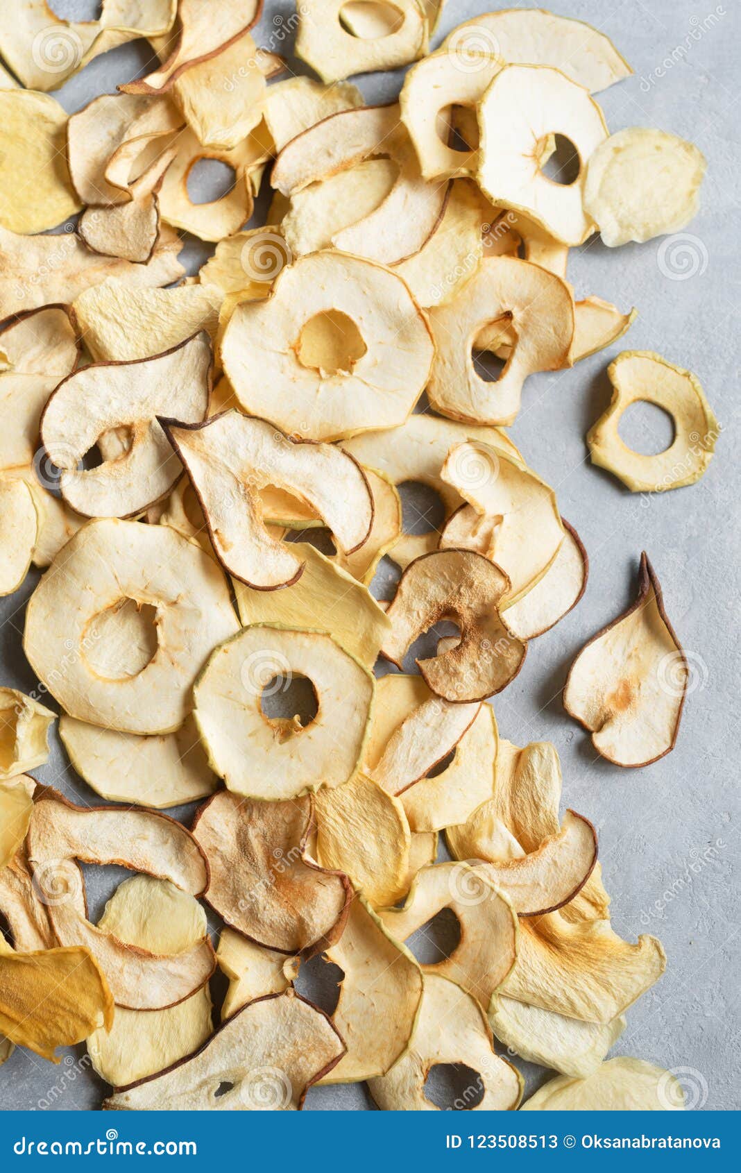 Apple dehydrated chips stock image. Image of flat, fruit 123508513