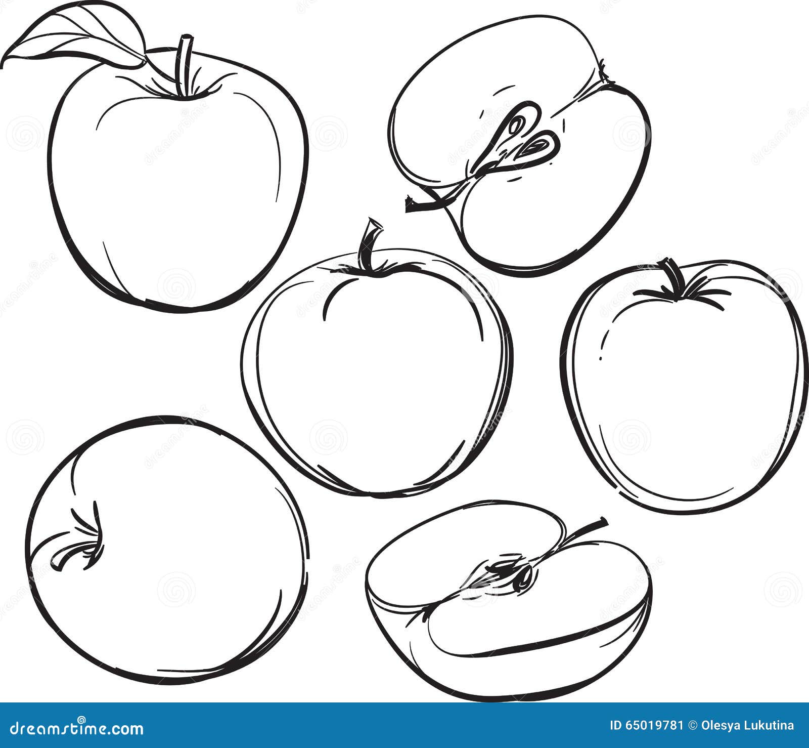 Apple Dibujo Lineal De Manzanas En Un Fondo Blanco Un Color Ilustracion Del Vector Ilustracion Del Vector Ilustracion De Apple Blanco