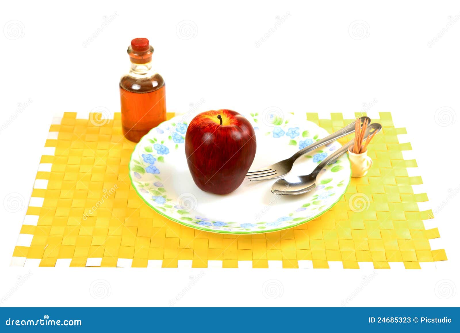 Apple diet stock image. Image of diet, white, fruit, plate - 24685323