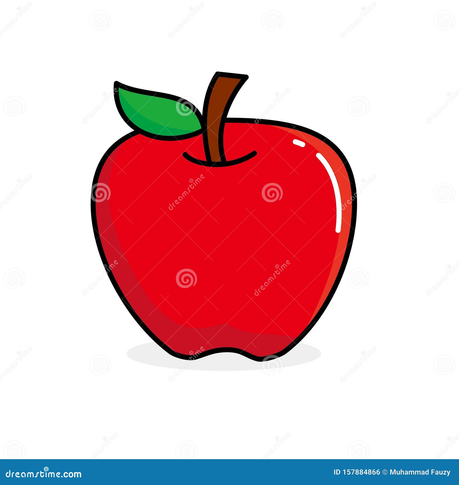 Apple Fruit Clip Art, Single Apple Vector Illustration Isolated on White  Background Stock Illustration - Illustration of abstract, freshness:  157884866