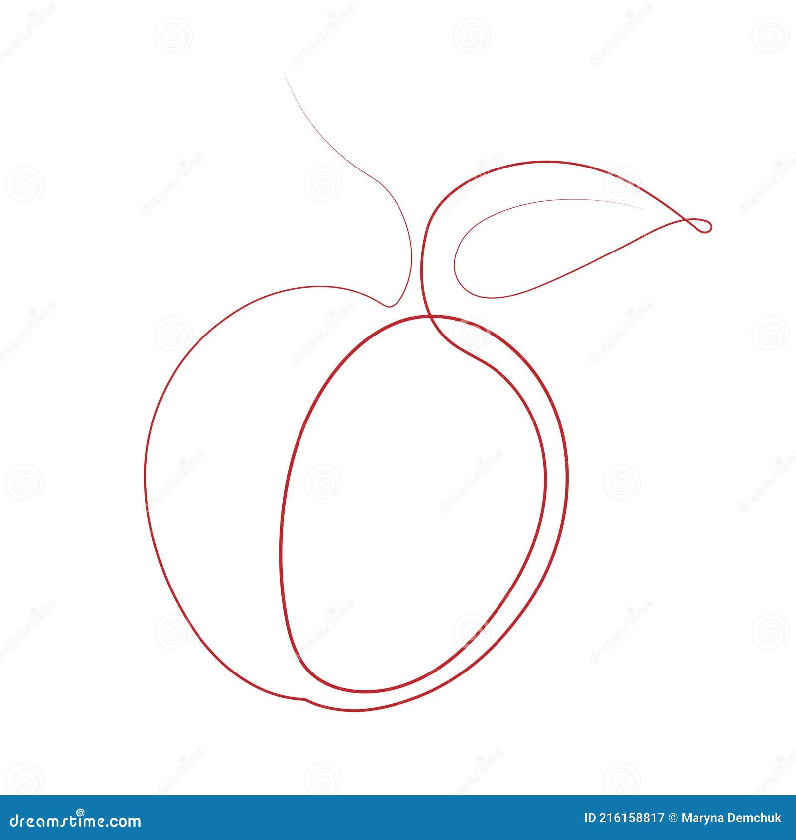 apple fruit in continious line   art drawing style