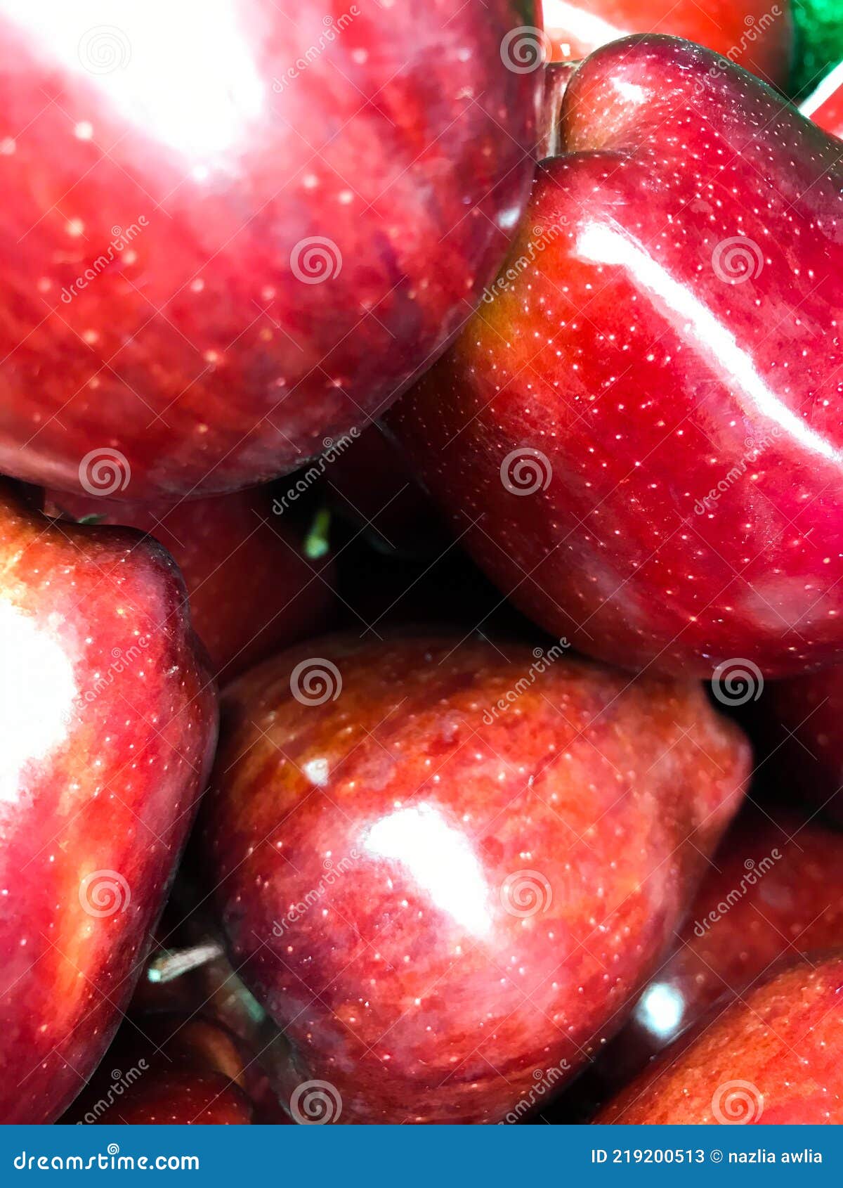 An apple in a fruit market stock image. Image of market 219200513