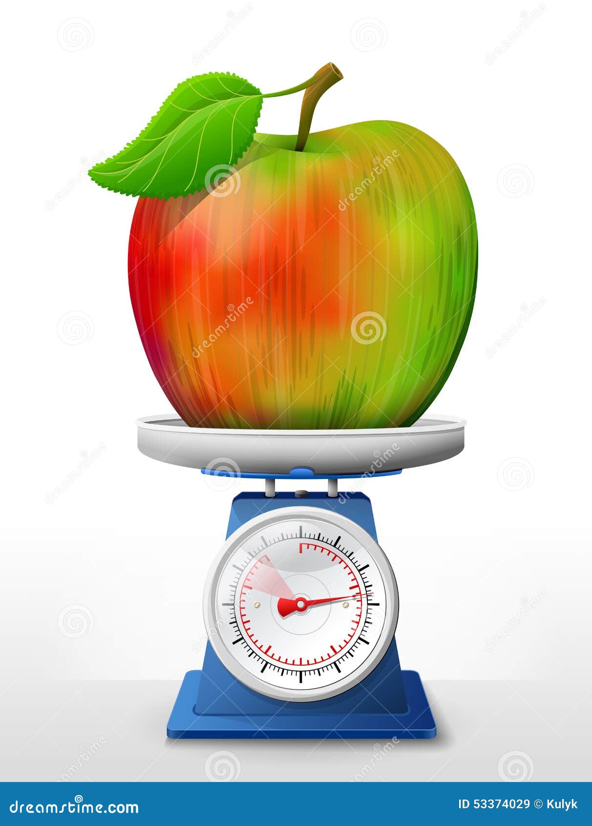 apple fruit on scale pan