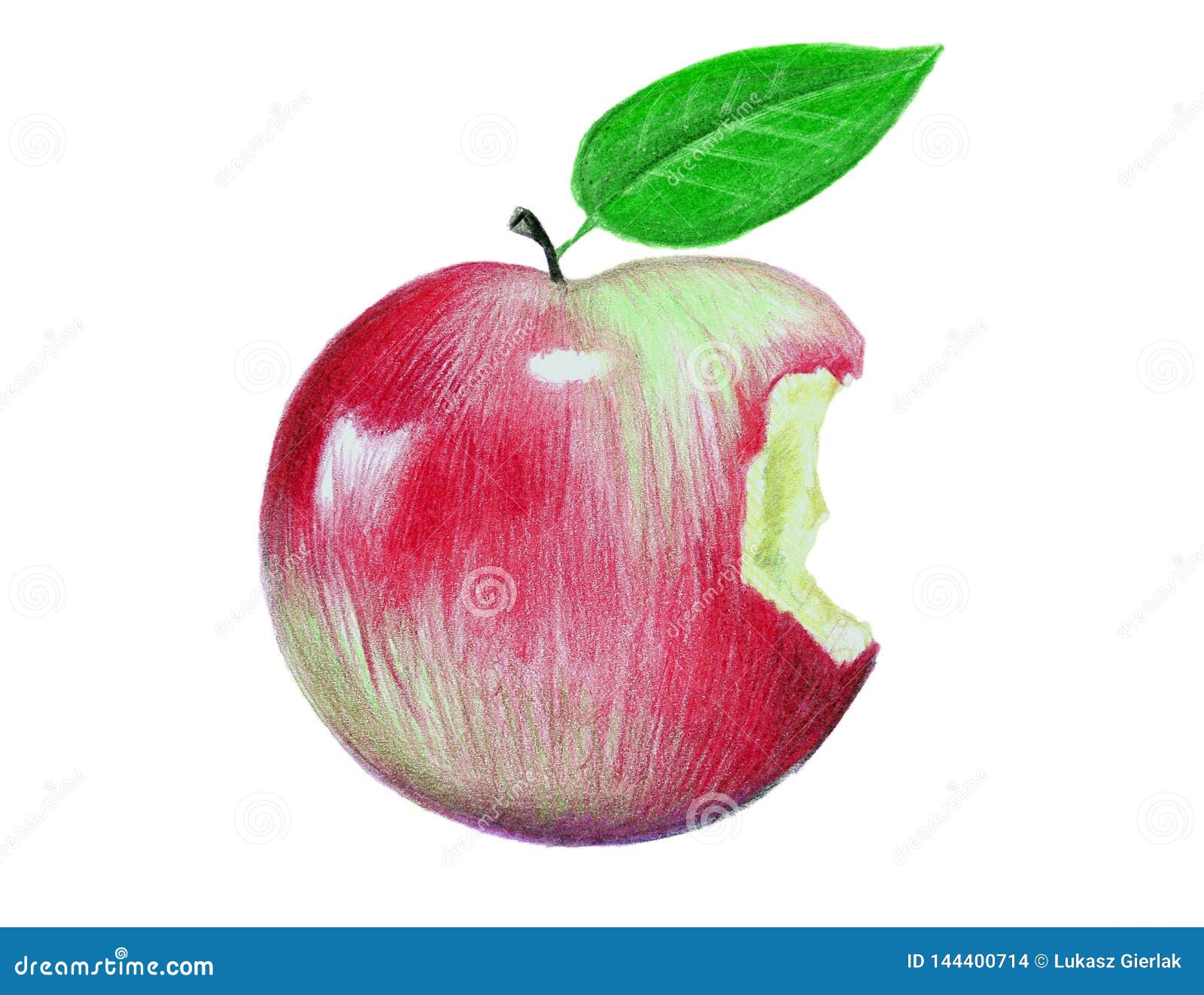 Apple, Fruta De Dibujo, Manzana Roja, Manzana De Dibujo Realista Foto de  archivo - Imagen de cubo, travieso: 144400714