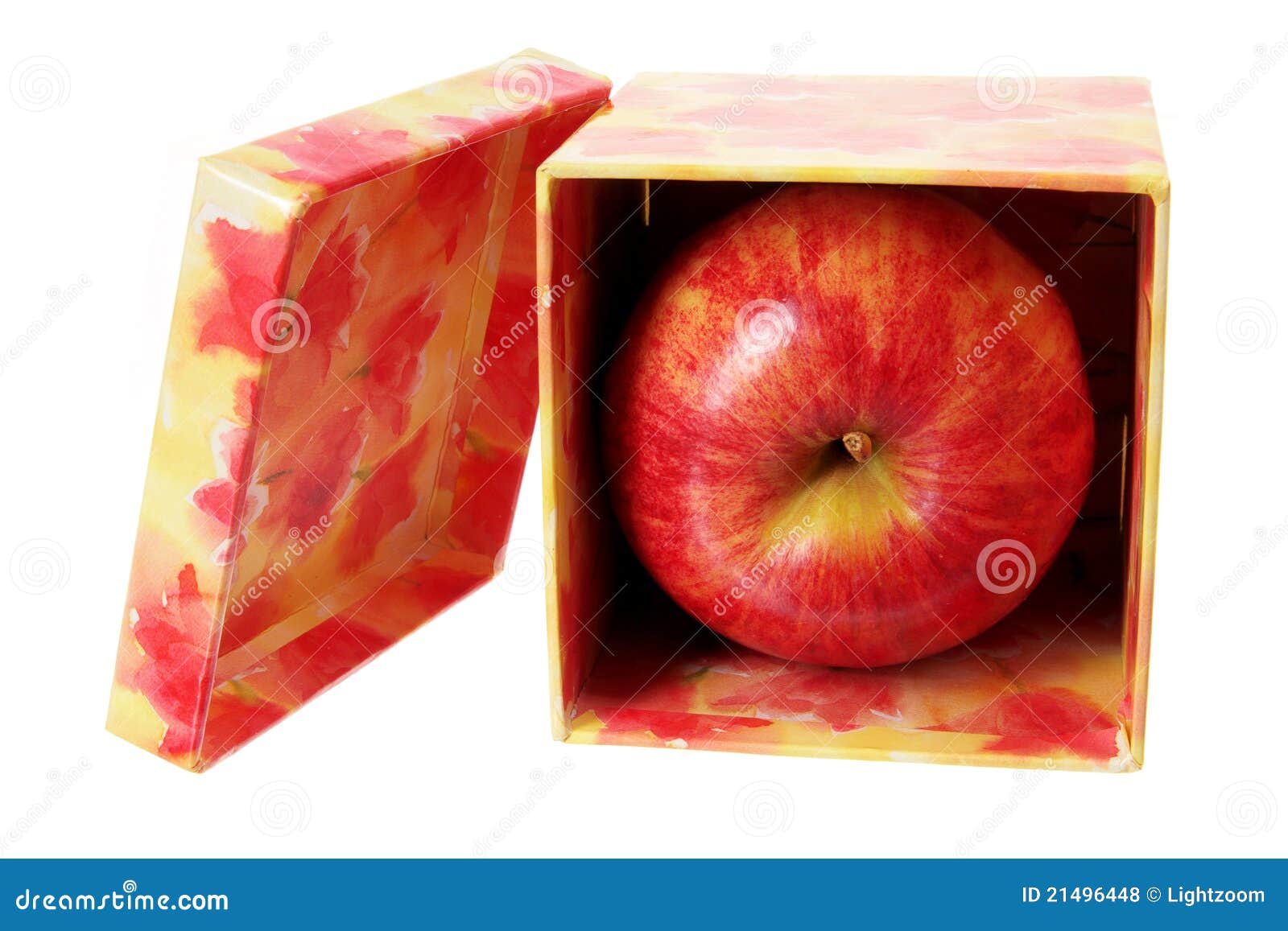 Apple in Gift Box stock photo. Image of giftbox, life 21496448