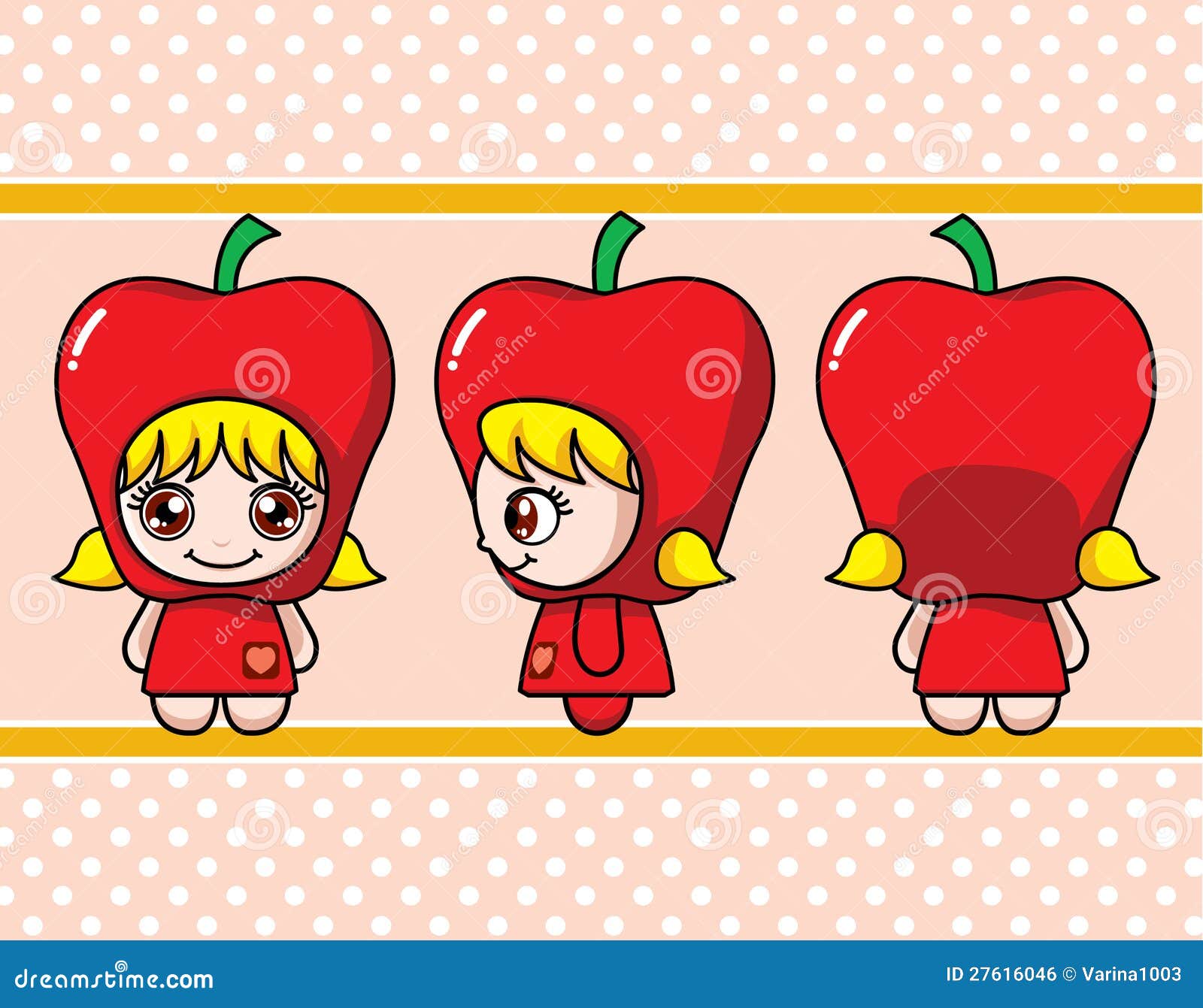 Apple Girl stock vector. Illustration of illustrator 27616046