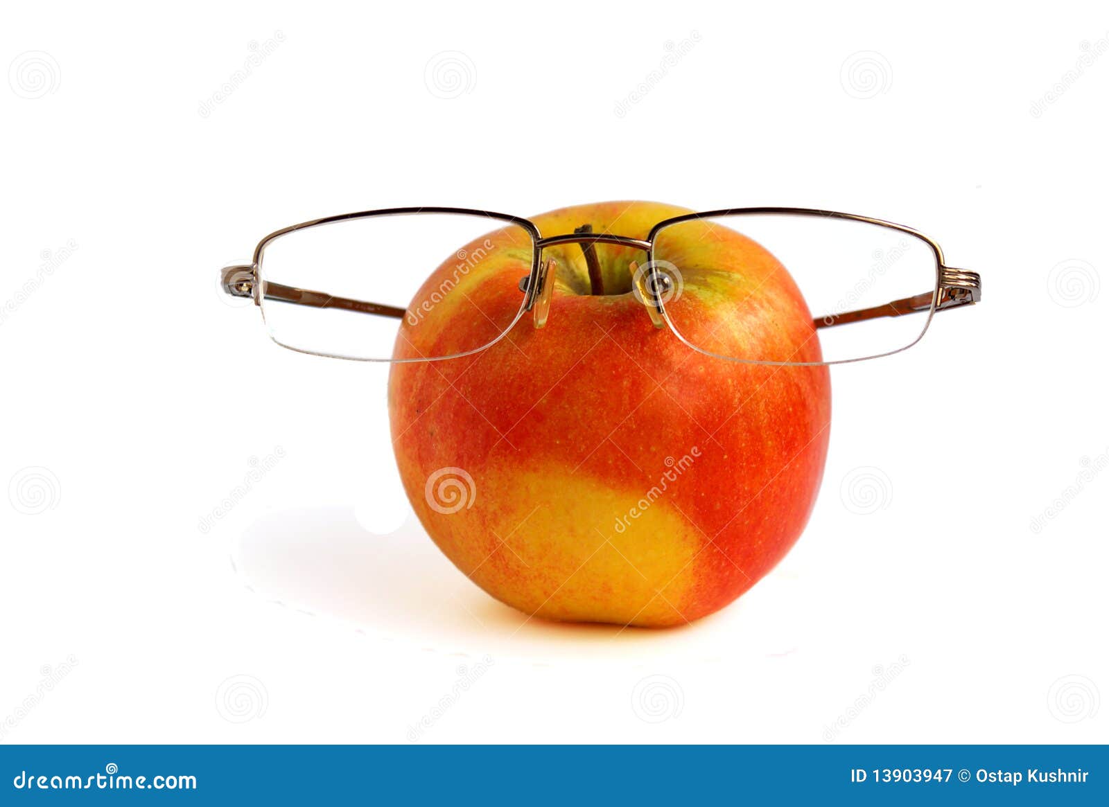 Apple in glasses stock image. Image of doctor, lose, copy 13903947