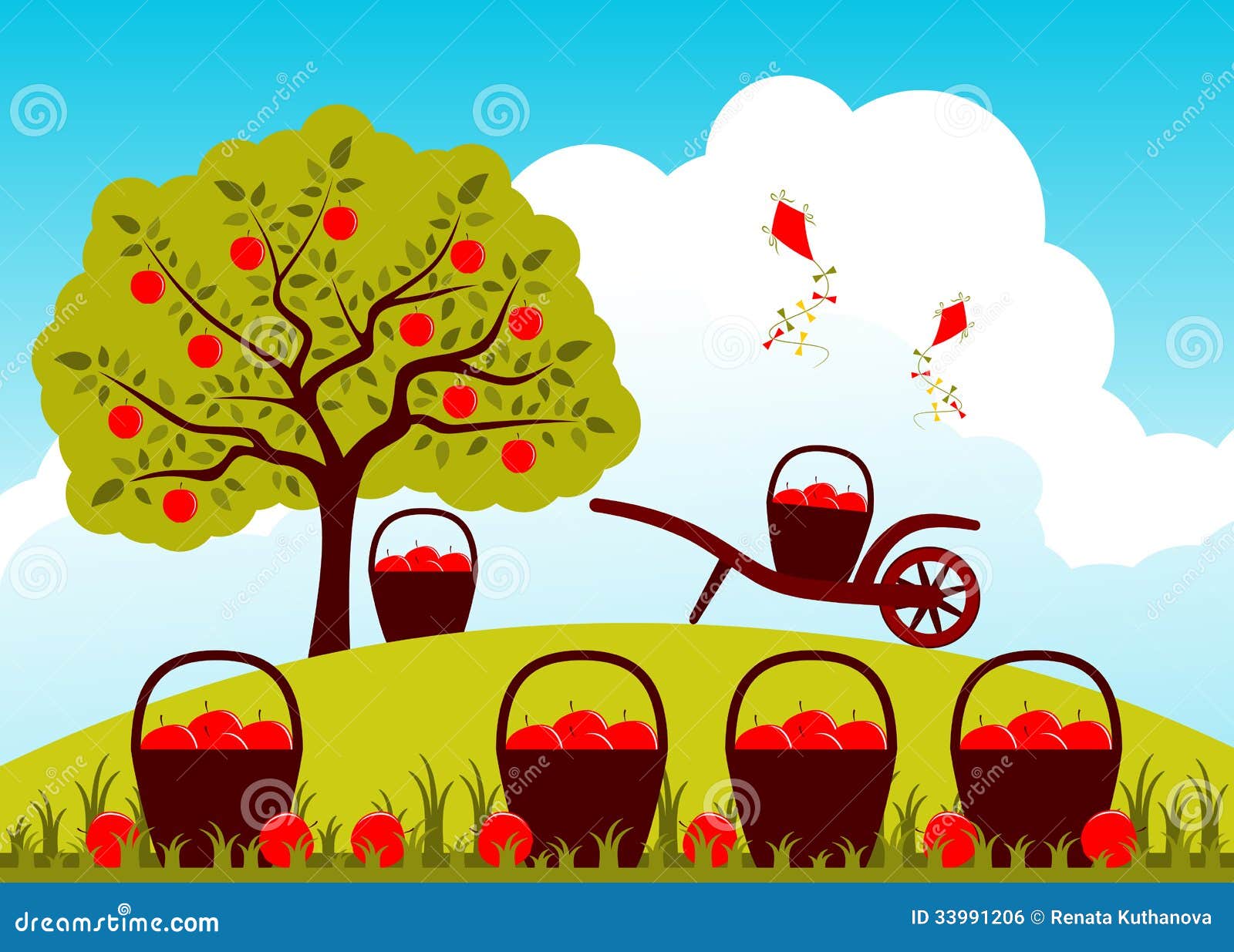 Apple harvest stock vector. Illustration of hand, outdoor 33991206